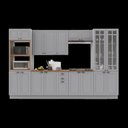 Ver imagem 2 de Kit Cozinha 6 Peças MDF Linha Bar Cinza/Titanio Fosco