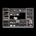 Ver imagem 4 de Kit Cozinha 6 Peças MDF Linha Bar Cinza/Titanio Fosco