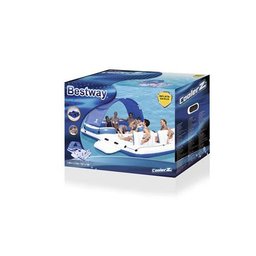 Ilha Flutuante Inflável Tropical Breeze 6 Pessoas 3.89m x 2.74m Coolerz - 43105 - 3