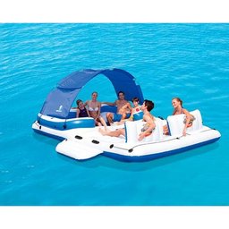 Ilha Flutuante Inflável Tropical Breeze 6 Pessoas 3.89m x 2.74m Coolerz - 43105 - 2
