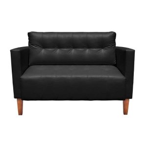 Sofá Retrô Namoradeira 2 Lugares Livia Corino Preto - D'Rossi