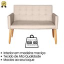 Ver imagem 6 de Jogo Conforto 1 Namoradeira 2 Poltronas com 1 Puff Resistente para Sala de Estar Luxo Recepção