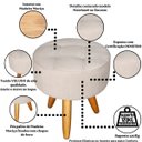 Ver imagem 7 de Jogo Conforto 1 Namoradeira 2 Poltronas com 1 Puff Resistente para Sala de Estar Luxo Recepção