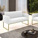 Ver imagem 2 de Sofá 2 Lugares Namoradeira Industrial Dourado Marisa Bouclê D03 - D’Rossi