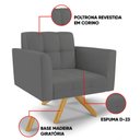 Ver imagem 3 de Poltrona Sala Decorativa Kit 2 Elisa Giratória Castanho Ma30 Sintético D03 - D’Rossi