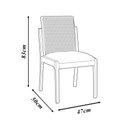 Ver imagem 3 de Kit 8 Cadeiras Decorativa Sala de Jantar Luxo Livia Facto Branco - Mozzelar