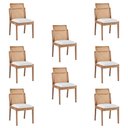 Ver imagem 1 de Kit 8 Cadeiras Decorativa Sala de Jantar Luxo Livia Facto Branco - Mozzelar