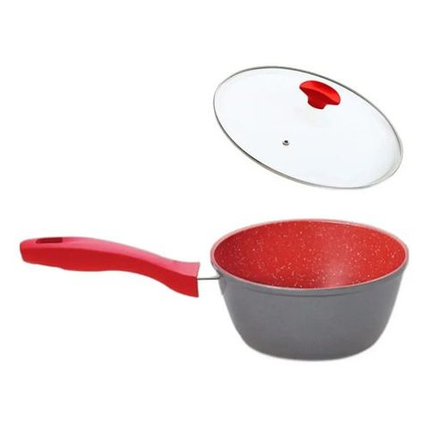 Panela Polishop Flavorstone Sauce 20cm com Tampa Vermelho