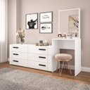 Ver imagem 1 de Cômoda Penteadeira 6 Gavetas Lisboa Branco