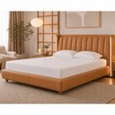 Ver imagem 1 de Cama Japonesa com Cabeceira em LED Seo-Yeon Casal Courino Caramelo