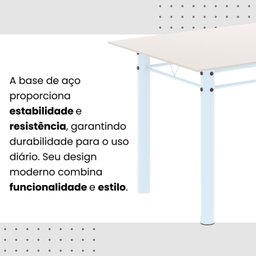 Conjunto de Mesa Tubular 120cm X 75cm Tampo em Vidro com 4 Cadeiras Iris B - 11