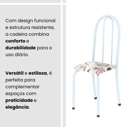 Conjunto de Mesa Tubular 120cm X 75cm Tampo em Vidro com 4 Cadeiras Iris B - 9