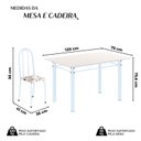 Ver imagem 3 de Conjunto de Mesa Tubular 120cm x 75cm Tampo em Vidro com 4 Cadeiras Iris B Branco Off White/Branco