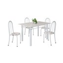 Ver imagem 2 de Conjunto de Mesa Tubular 120cm x 75cm Tampo em Vidro com 4 Cadeiras Iris B Branco Off White/Branco