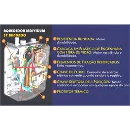 Aquecedor Individual 3 Temperaturas Blindado 5000W 220V - AQ259 - CARDAL - 3 Aquecedor Individual 3 Temperaturas Blindado 5000W 220V - AQ259 - CARDAL - 3