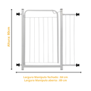 Ver imagem 2 de Portão Pet Grade Proteção 80cm Branco Criança Bebê Cachorro Cão com Extensor 15cm Itagold