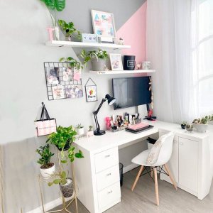 Kit 2 Prateleiras Reta Para Decoração em MDF Branco