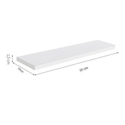 Kit 2 Prateleiras Reta Para Decoração em MDF Branco - 3
