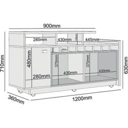 Rack Thor Plus com Adega 1 Porta Rovere Rústico - Benetil - 4