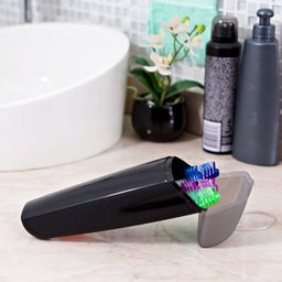 Saboneteira Bolsa Mala Viagem Estojo Porta Escovas Creme Dental Preto - 2