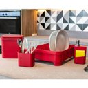 Ver imagem 2 de Escorredores De Louça Porta Detergente Lixeira E Protetor Sobre A Pia Vermelho