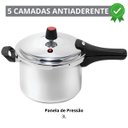 Ver imagem 2 de Panela de Pressão 4,5 Litros Antiaderente Fechamento Externo + Descanso Redondo + Concha de Silicone