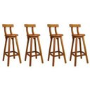 Ver imagem 1 de Kit 4 Banquetas Alta Bistrô de Madeira com Encosto Bancada Ideal para Bar e Restaurante