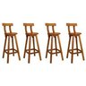 Kit 4 Banquetas Alta Bistrô de Madeira com Encosto Bancada Ideal para Bar e Restaurante - 1