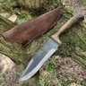 Faca Bowie Artesanal 8 Pol Aço Carbono 5160 Bainha de Couro Brut Forj Muito Forte - 8