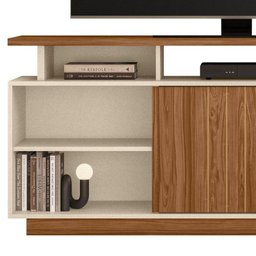 Rack Bancada Salvador 160cm para Tv até 65” - Mobler:perola Metalizado/amendoa - 3