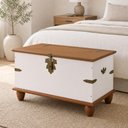 Ver imagem 4 de Baú Organizador Multiuso 93cm Provençal Alegra S05 Off White Nogueira - Lyam Decor