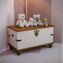 Ver imagem 3 de Baú Organizador Multiuso 93cm Provençal Alegra S05 Off White Nogueira - Lyam Decor