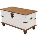 Ver imagem 2 de Baú Organizador Multiuso 93cm Provençal Alegra S05 Off White Nogueira - Lyam Decor