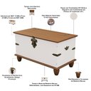 Ver imagem 5 de Baú Organizador Multiuso 93cm Provençal Alegra S05 Off White Nogueira - Lyam Decor