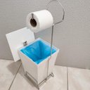 Ver imagem 2 de Suporte para Papel Higiênico com Lixeira de Chão Banheiro Branco
