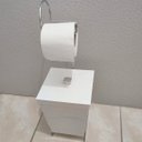 Ver imagem 3 de Suporte para Papel Higiênico com Lixeira de Chão Banheiro Branco