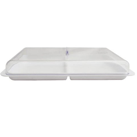 Porta Frios Duplo Pote Para Queijo Fatiado Com Tampa Empilhável Branco