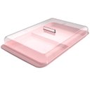 Ver imagem 6 de Porta Frios Duplo Pote Para Queijo Fatiado Com Tampa Empilhável Rosa Quartzo