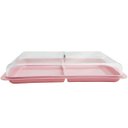 Ver imagem 1 de Porta Frios Duplo Pote Para Queijo Fatiado Com Tampa Empilhável Rosa Quartzo