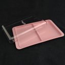 Ver imagem 2 de Porta Frios Duplo Pote Para Queijo Fatiado Com Tampa Empilhável Rosa Quartzo