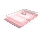 Ver imagem 3 de Porta Frios Duplo Pote Para Queijo Fatiado Com Tampa Empilhável Rosa Quartzo