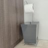 Suporte Para Papel Higiênico Com Lixeira De Chão Banheiro Cinza - 5