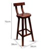 Kit 4 Banquetas Alta Bistrô de Madeira com Encosto Bancada Ideal para Bar e Restaurante - Imbuia - 4