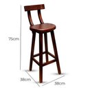 Ver imagem 4 de Kit 4 Banquetas Alta Bistrô de Madeira com Encosto Bancada Ideal para Bar e Restaurante - Imbuia