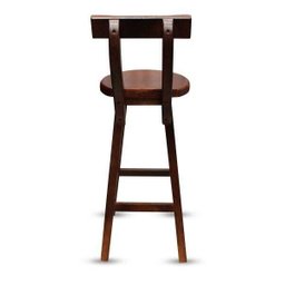 Kit 4 Banquetas Alta Bistrô de Madeira com Encosto Bancada Ideal para Bar e Restaurante - Imbuia - 3