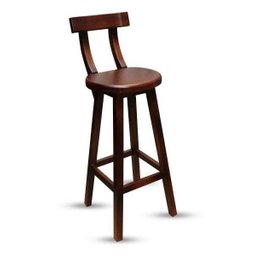 Kit 4 Banquetas Alta Bistrô de Madeira com Encosto Bancada Ideal para Bar e Restaurante - Imbuia - 2