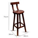 Ver imagem 4 de Kit 5 Banquetas Alta Bistrô De Madeira Com Encosto Bancada Ideal Para Bar E Restaurante - Imbuia