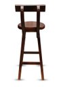 Ver imagem 3 de Kit 5 Banquetas Alta Bistrô De Madeira Com Encosto Bancada Ideal Para Bar E Restaurante - Imbuia