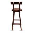 Ver imagem 3 de Kit 5 Banquetas Alta Bistrô De Madeira Com Encosto Bancada Ideal Para Bar E Restaurante - Imbuia