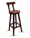 Ver imagem 2 de Kit 5 Banquetas Alta Bistrô De Madeira Com Encosto Bancada Ideal Para Bar E Restaurante - Imbuia